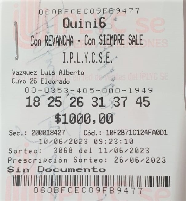 Ganador-Quini-Eldorado-2023