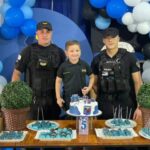 Benjamín cumplió 5 años y lo celebró con la Policía como invitada especial en El Soberbio