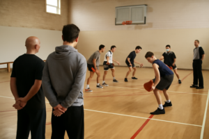 Entrenamiento en cancha del Club Alto Paraná durante el NBA Training Camp Puerto Esperanza