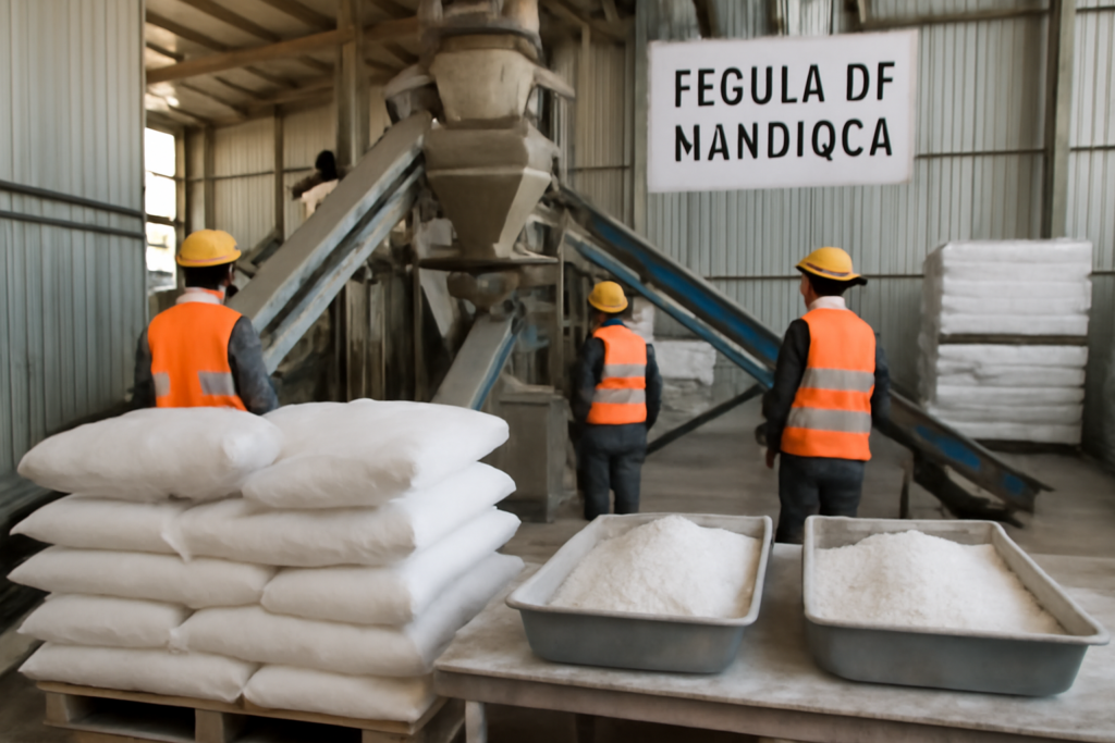 Planta industrial de fécula de mandioca, ilustrativa de la reducción del IVA a la mandioca