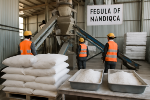 Planta industrial de fécula de mandioca, ilustrativa de la reducción del IVA a la mandioca
