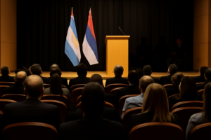 Interior del Centro de Convenciones de Posadas durante acto por el Código Procesal Penal Federal en Misiones