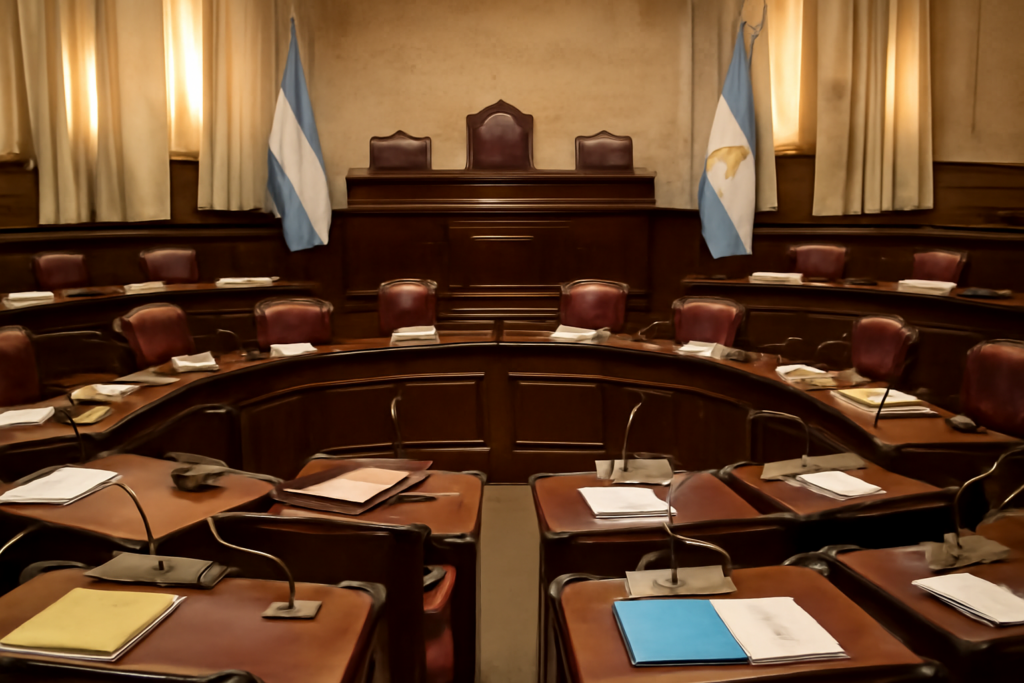 Hemiciclo vacío de la Cámara de Representantes de Misiones