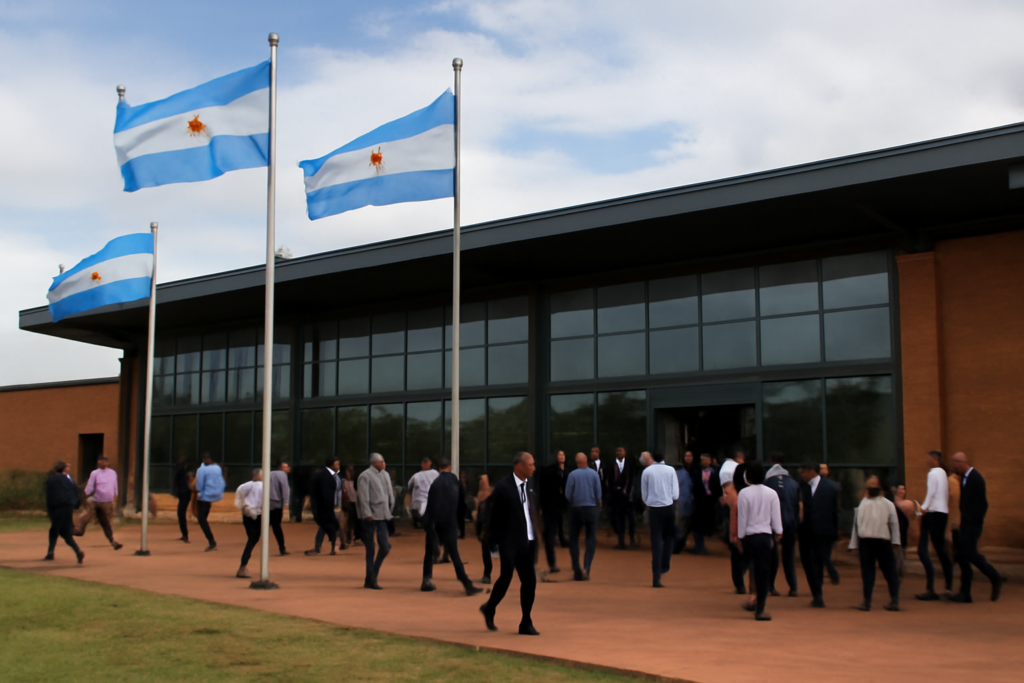 Auditorio y asistentes en Puerto Iguazú durante Milei en Misiones
