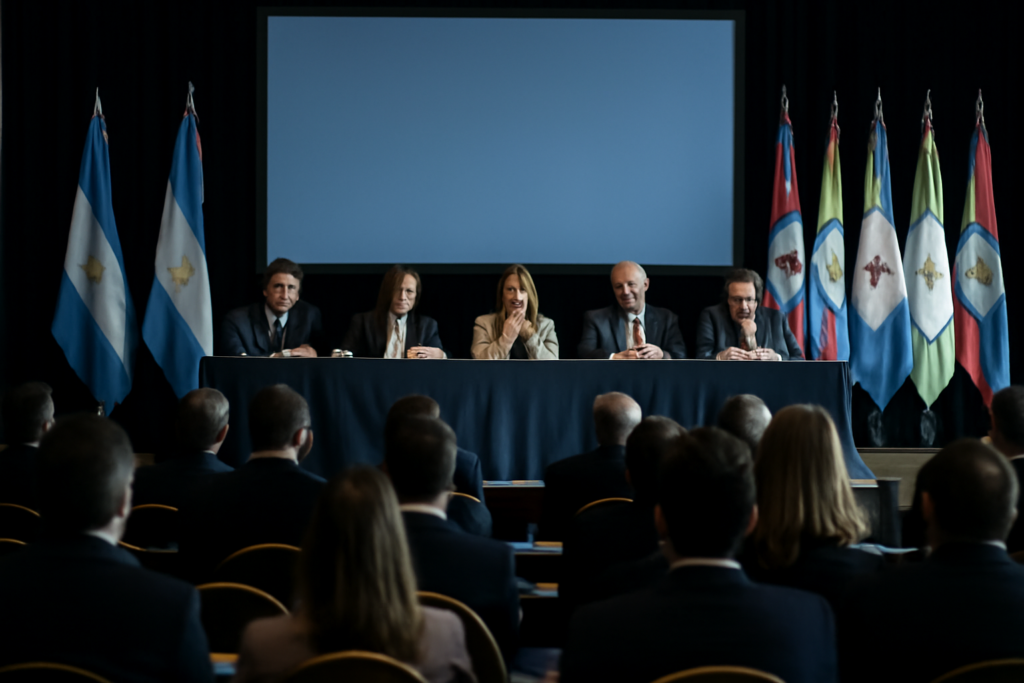 Panel de conferencia en Puerto Iguazú con referencia al alivio fiscal en Misiones