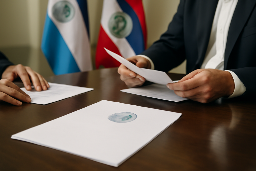 Documento oficial sobre el tope de descuentos 30% Misiones en un escritorio institucional