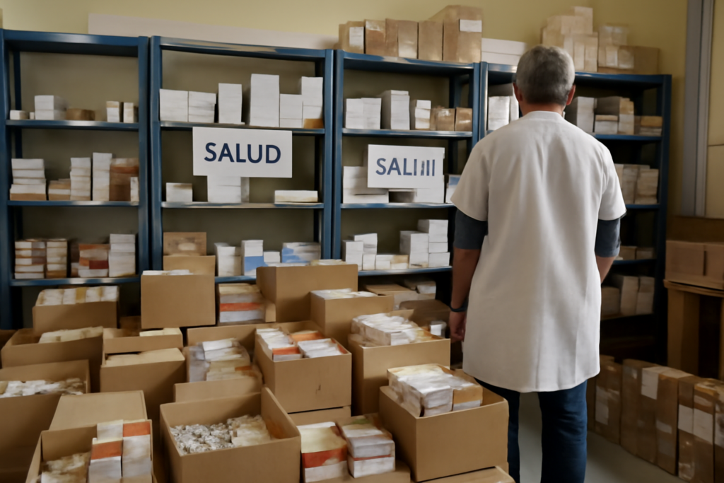 Cajas de medicamentos en depósito sanitario provincial - remediar misiones medicamentos