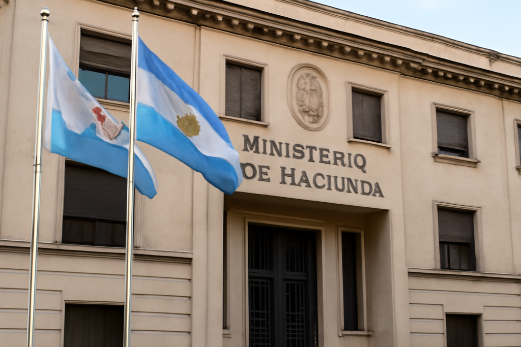 Fachada del Ministerio de Hacienda de la provincia, ilustrando que Misiones dejó de recibir 923.472 millones